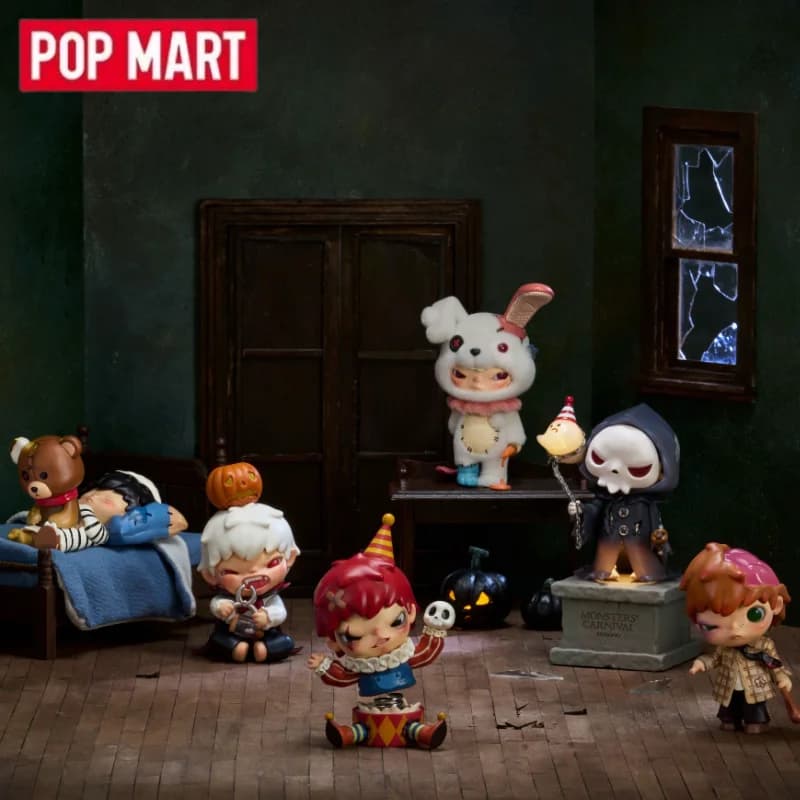POP MART Hirono Monsters Carnival Series Scatola cieca Giocattoli Scatola misteriosa Guess Bag Doll Collezione di ornamenti per il desktop Figura anime