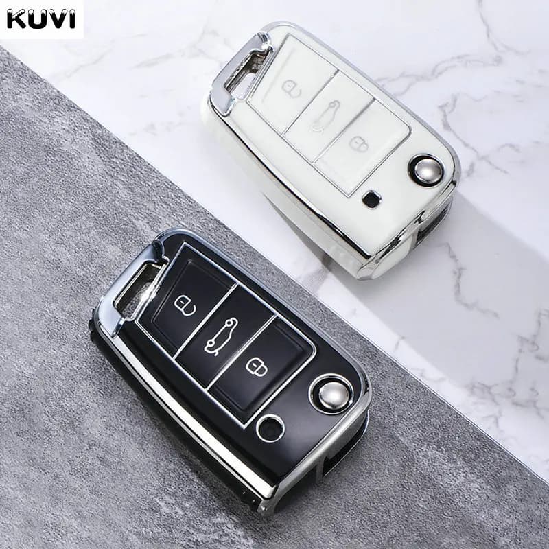 3 4 Bottoni Chiave Dell'automobile Della Copertura Della Cassa Fob Per VW Volkswagen Golf 7 MK7 Tiguan MK2 Per SEAT Ateca Leon FR 2 Ibiza Per Skoda Octavia A7