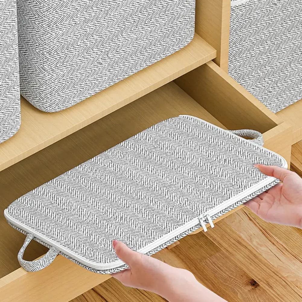 Quilt Storage Bag Zipper Closure with Handle Clothes Storage Basket Closet Organizer Housemoving Package Duvet Cover Bed Sheets