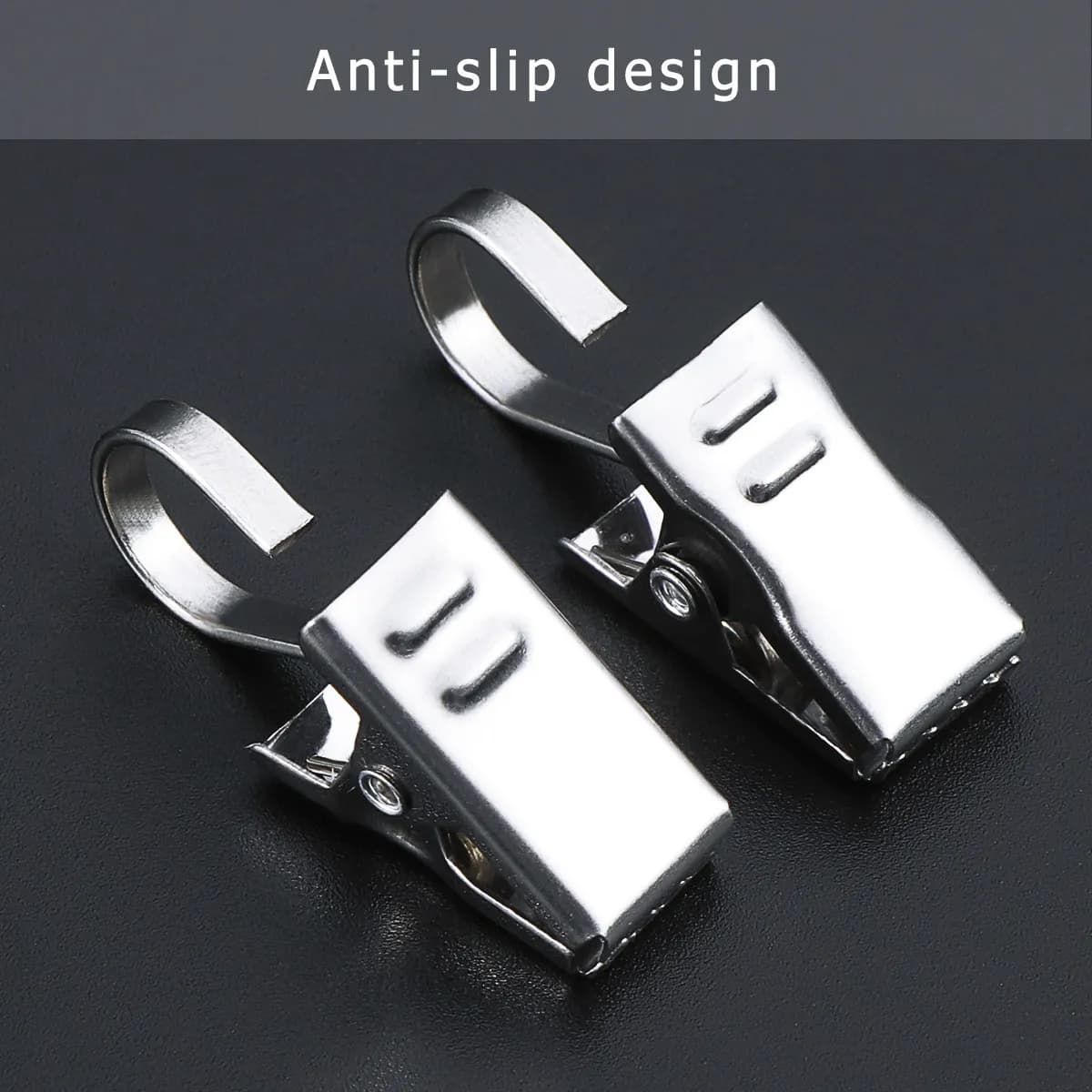 Clip per tende da 60 pezzi con gancio in acciaio inossidabile antiruggine per camera da letto, bagno, esposizione di foto decorative e illuminazione