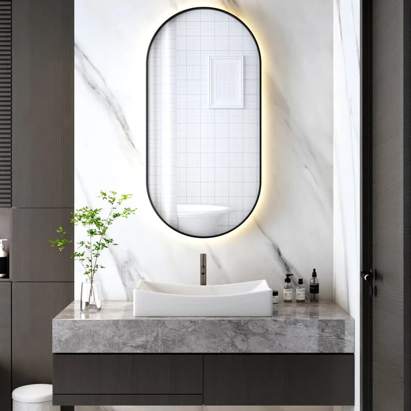 Specchio da bagno intelligente per WC, trucco per WC