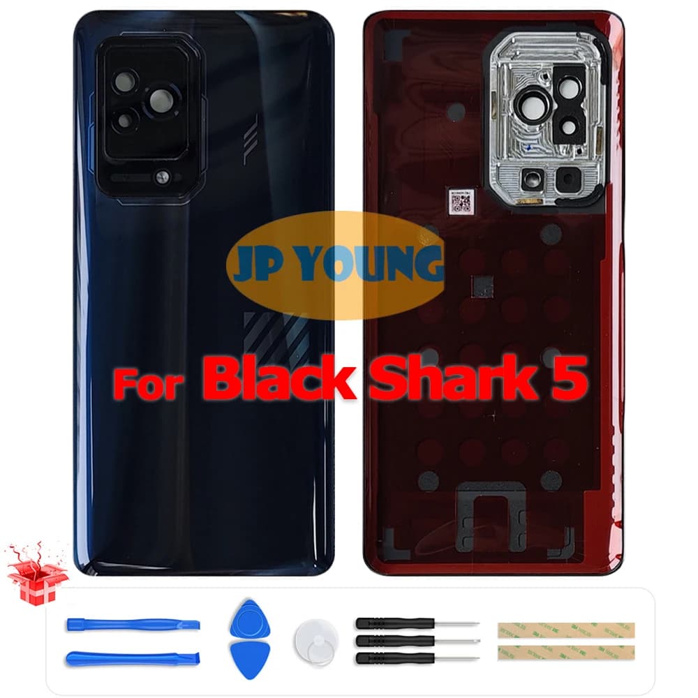 Original Battery Back Cover Glass Rear Door Housing with Camera Lens for Xiaomi Black Shark 5 PAR-A0 - Replacement