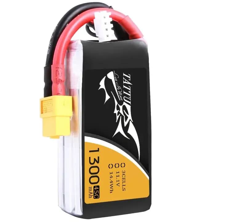 ACE Tattu LiPo Battery Pack 1300mAh 45C 3S 11.1V con spina XT60 per RC Car Boat Truck Heli Airplane Drone