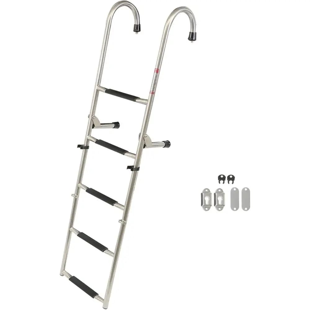 Telescoping Stainless Steel Ladder for RVs, Pontoons, Boats, and Docks