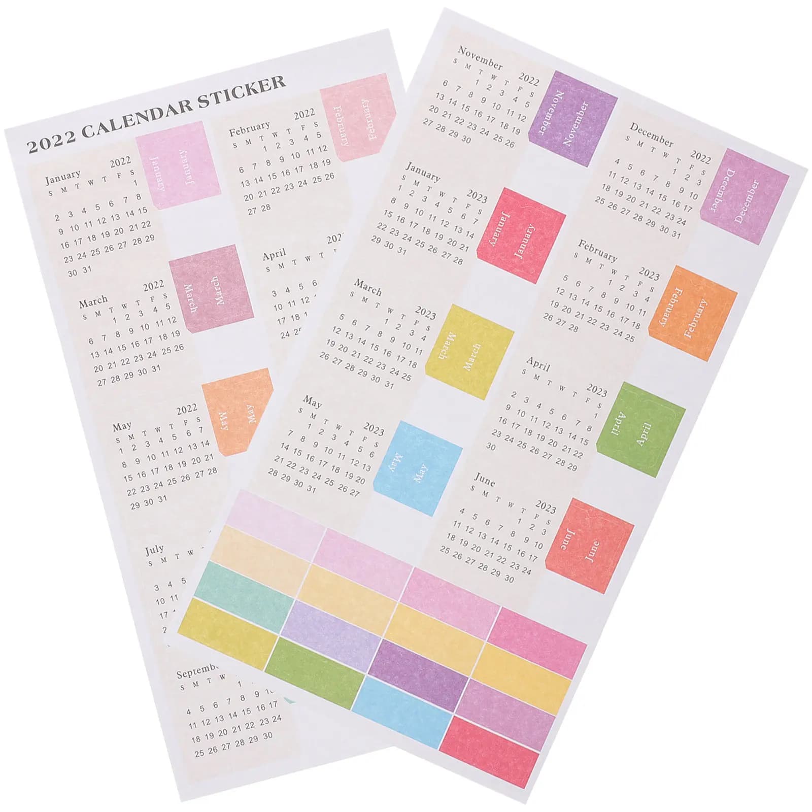 10 Fogli di Etichette Adesive per Indice Mensile, Colori Vivaci, Segnapagina per Calendari, Agende, Quaderni, Ufficio, Scuola, Fai-da-Te