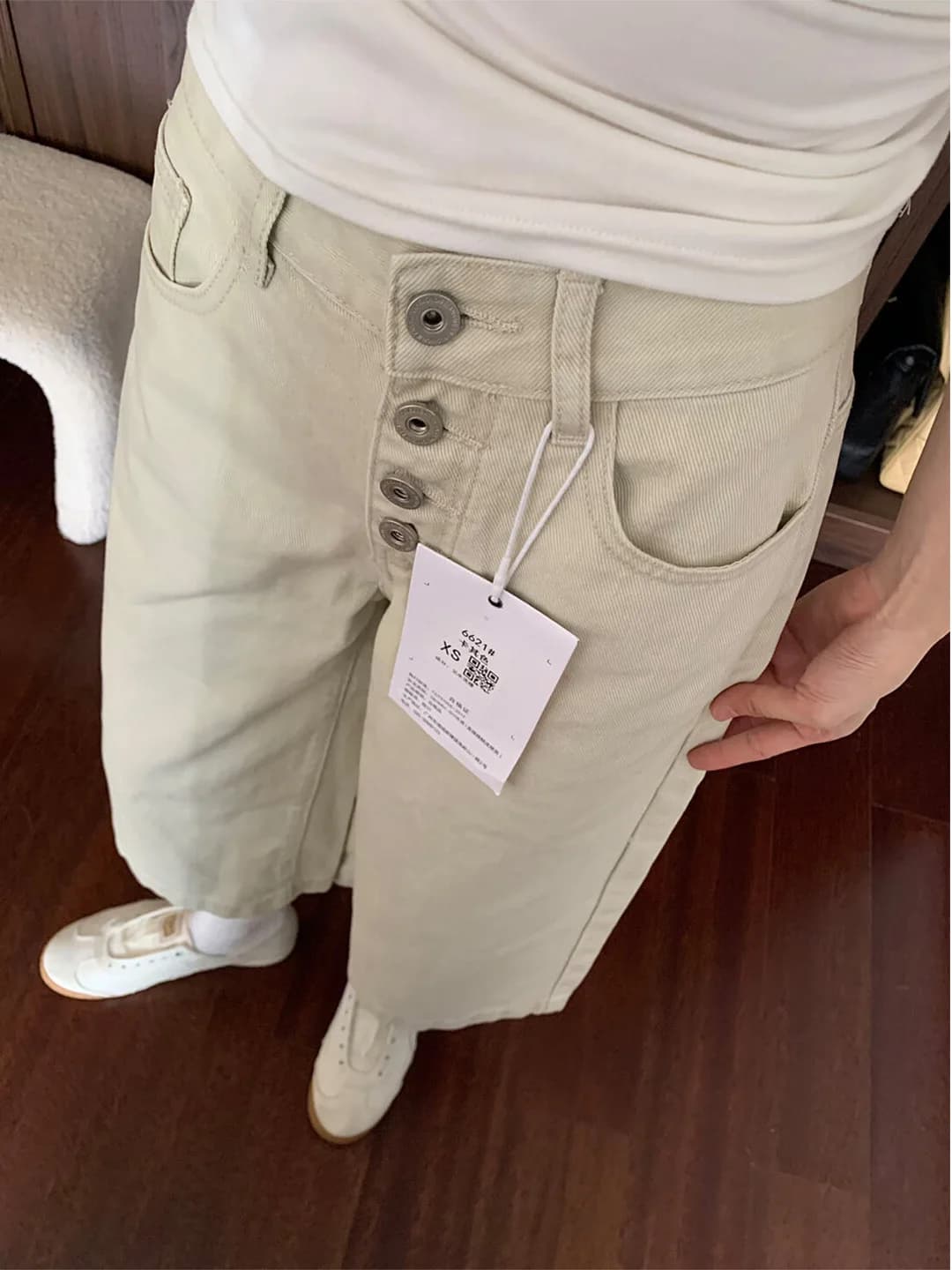 High Waist Wide Leg Jeans Khaki Color Summer New Style Thin American High Street Seven Inch Pants Women's Slim Version Popular