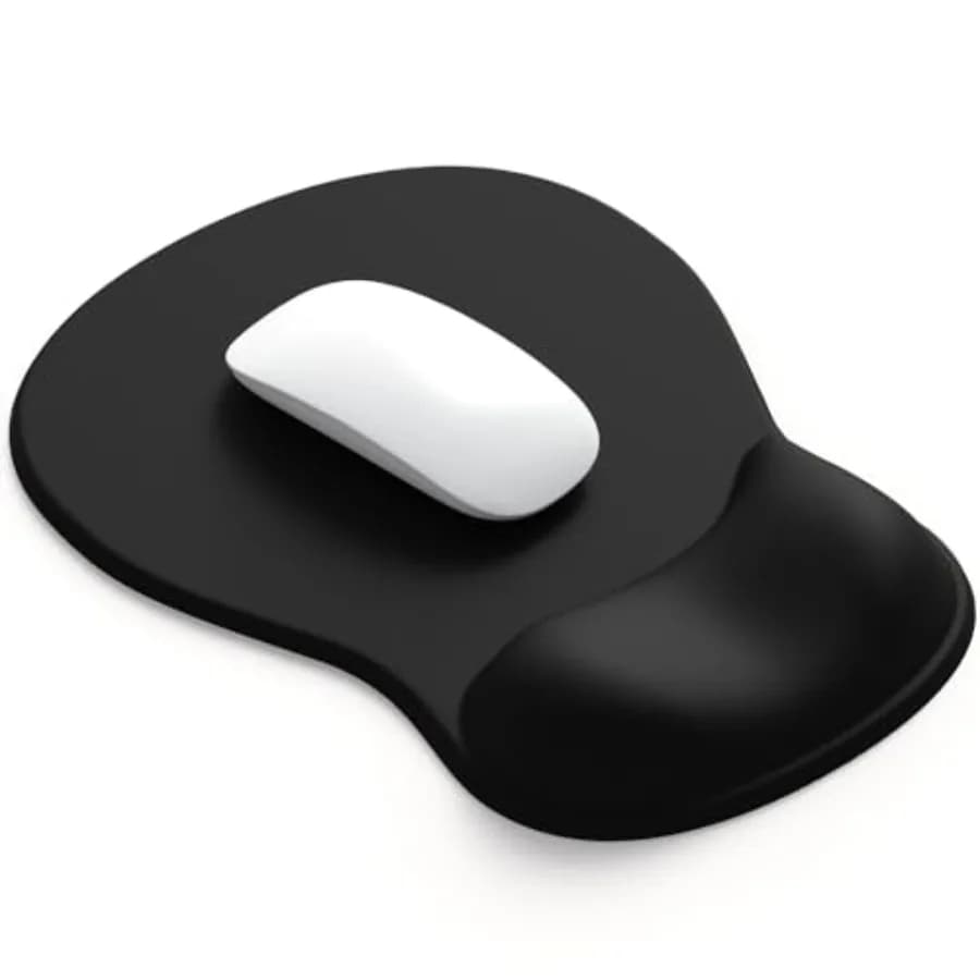 Tappetino per mouse ErgoComfort con poggiapolsi in gel - Tappetino ergonomico da ufficio con supporto per il polso - Antiscivolo, accessori da scrivania di design per la casa