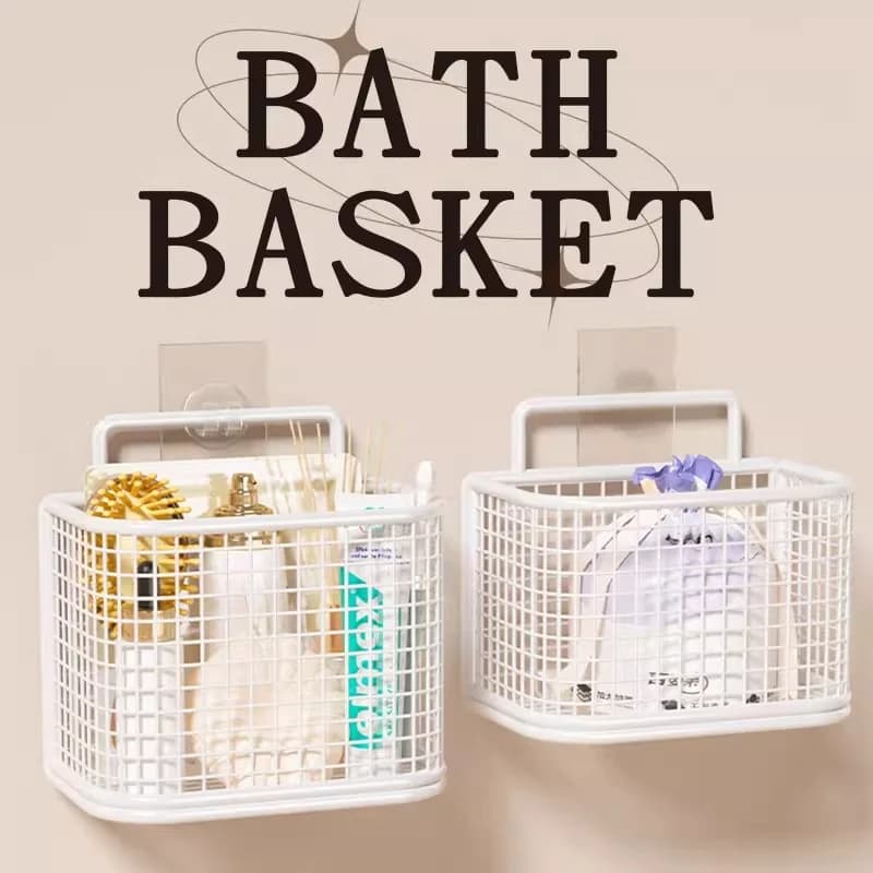 Cestino Multifunzionale da Parete per Cucina e Bagno, Contenitore per Salviette e Rifiuti, in Ferro, Installazione Senza Foratura