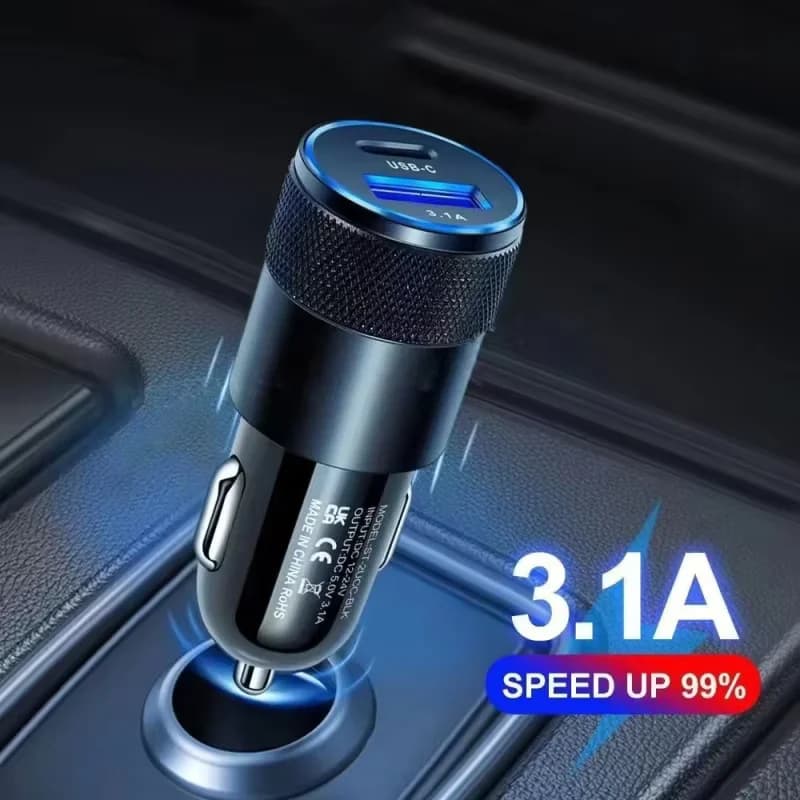 66W USB Car Charger Quick Charge 3.0 USB Type C Fast Charging Phone Adapter for Iphone Laptops Tablets