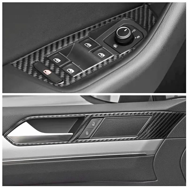 Copertura del rivestimento del pannello della maniglia della porta interna dell'auto in fibra di carbonio per Volkswagen VW Magotan Arteon pannello di controllo della finestra accessori adesivi