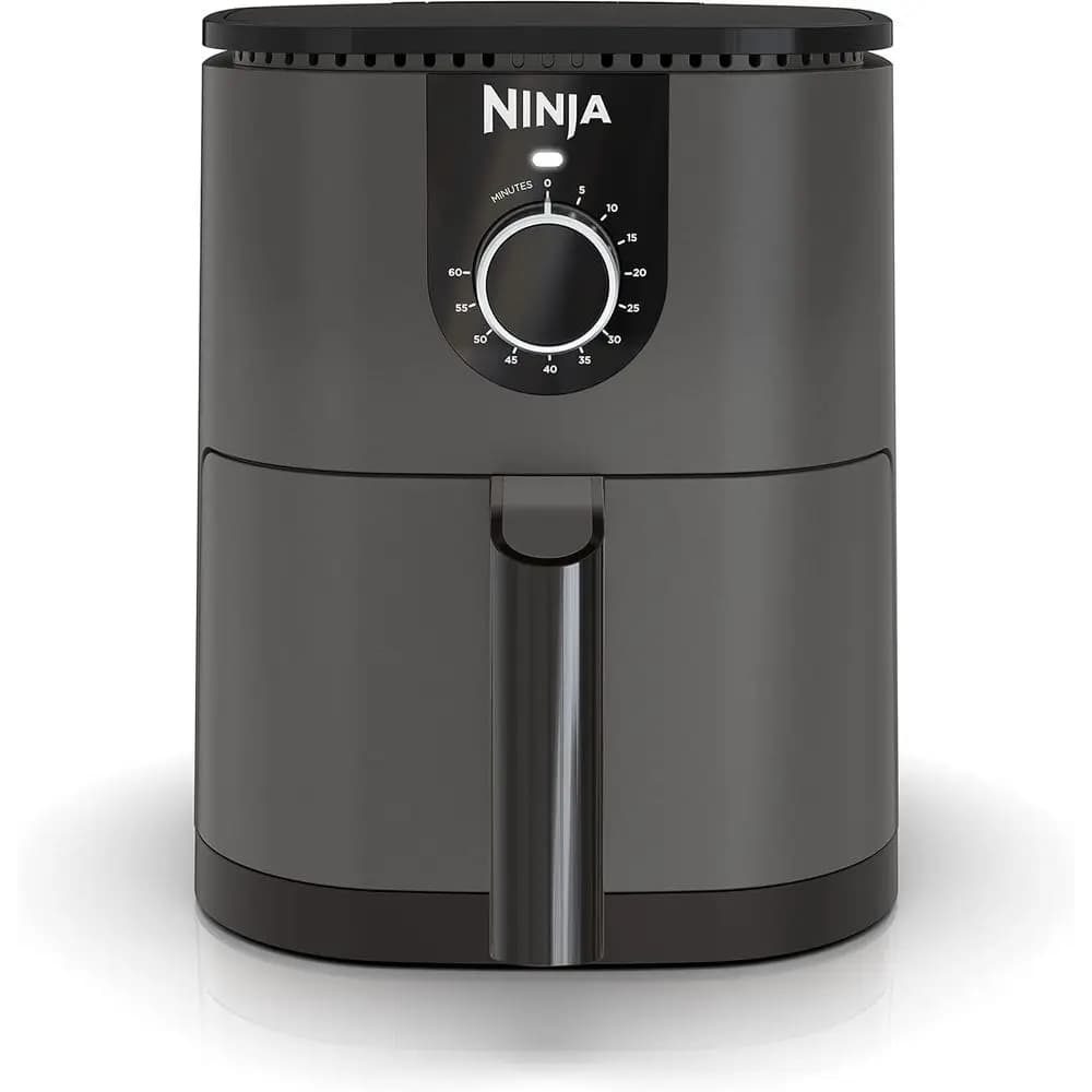 Mini friggitrice ad aria compatta antiaderente da 2 quarti con timer a impostazione rapida, grigia