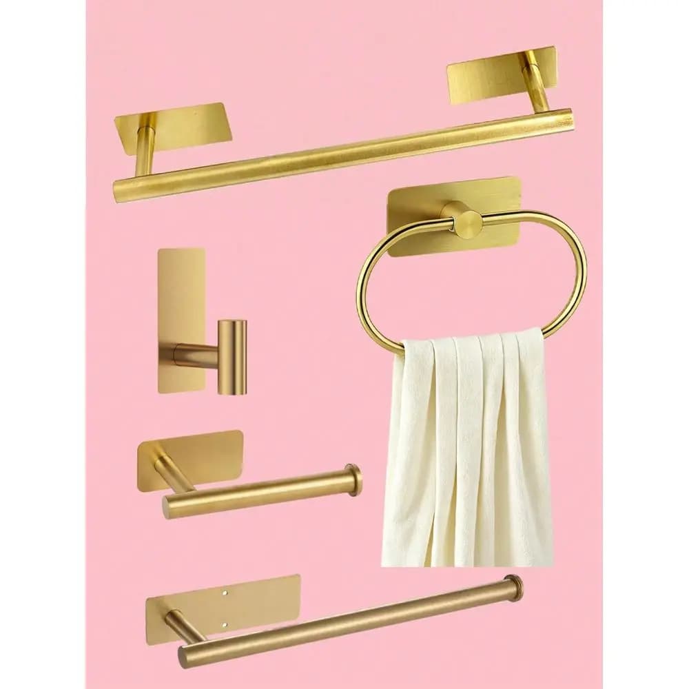 Portasciugamani in acciaio inossidabile, accessori per il bagno, portasciugamani da parete, porta carta igienica, gancio per accappatoio, nessuna perforazione richiesta