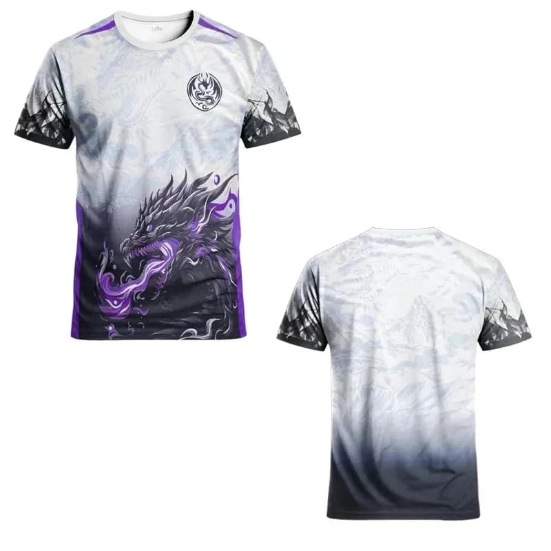 Maglietta da Calcio con Stampa Drago per Uomo, Top da Allenamento, Stampa 3D, Stile Famiglia, T-Shirt per Adulti e Bambini, Abbigliamento Casual Elegante per Sport