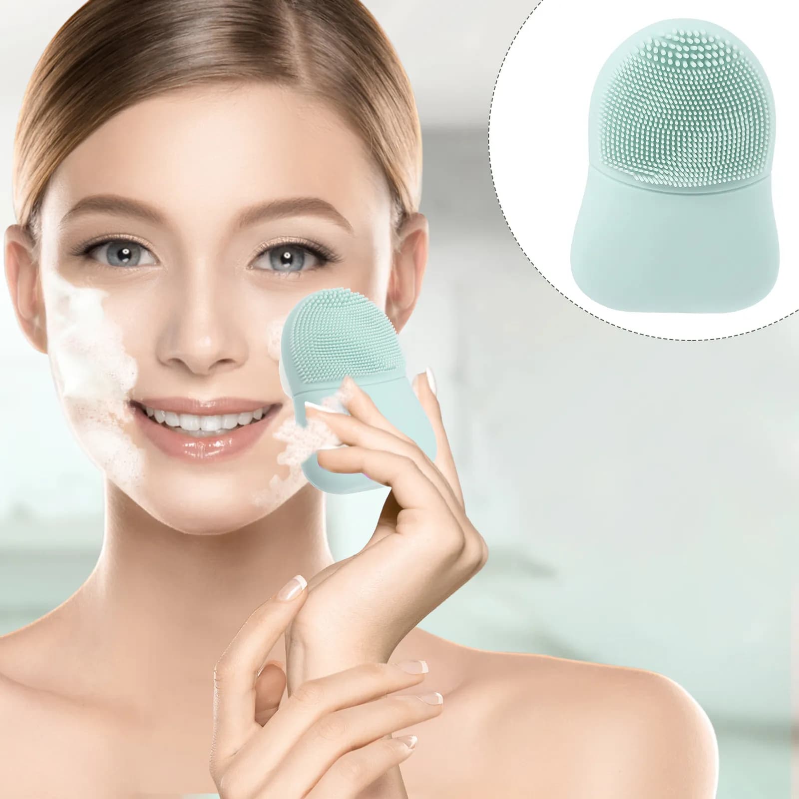 Silicone Bristles Face Brush Deep Cleaning Pore Face Scrubber Scrubber Blackhead Removal Facial Cleansing Tool