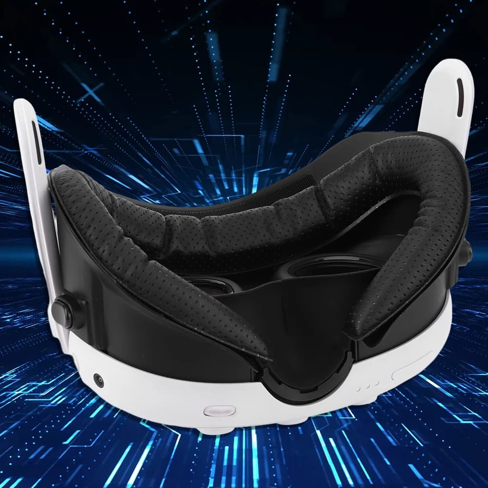 Meta Quest 3 Replacement Face Pad Comfortable PU Leather Cushion with Ventilated Memory Foam for Longer VR Sessions