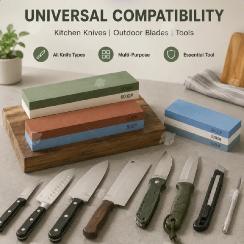 2000 5000 Grit Dual Side Knife Sharpening Oilstone White Corundum Whetstone Professional Blade Polishing Grindstone for Kitchen