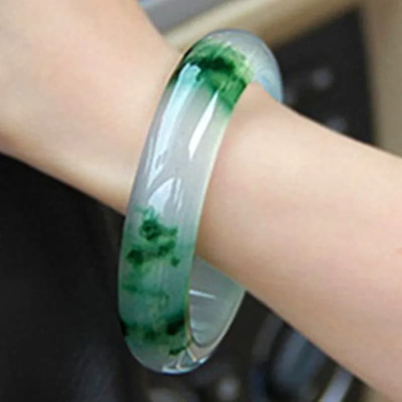 Women's Bracelet with Green Floating Flower with Ice Seeds, Gift With Tempering, Yellow Bracelet Options, Women's Bracelets