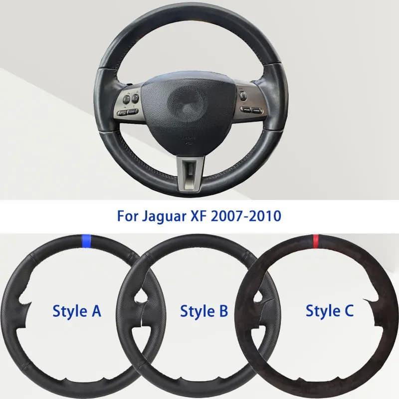 Coprivolante in Pelle Sintetica Microfibra Nera OEM per Jaguar XF 2007-2010, Morbido e Ammortizzante