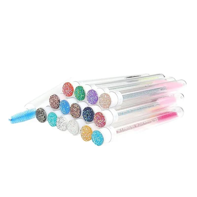AA73 30PCS Tubo per spazzole per ciglia, spazzole per mascara, tubo antipolvere sostituibile per ciglia e sopracciglia, per extension ciglia