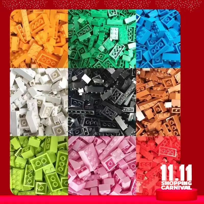 Blocchi colorati fai-da-te Blocchi creativi Blocchi educativi rossi neri compatibili con le marche di giocattoli per il regalo dei bambini