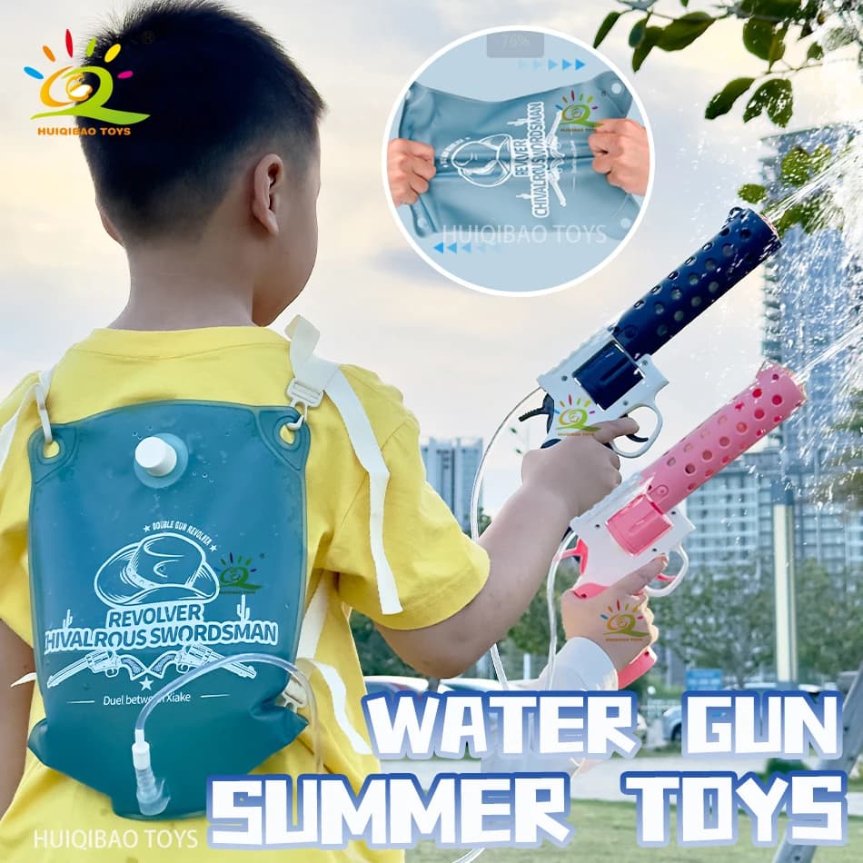 Zaino elettrico estivo pistola ad acqua Revolver automatica combatte pistole ad assorbimento d'acqua giocattolo giocattoli per piscina da spiaggia all'aperto per bambini