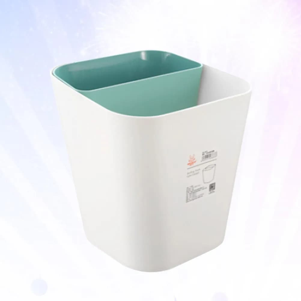 Cestino per Rifiuti in Plastica, Materiale PP Rinforzato, Separazione Umido/Secco, Contenitore per Rifiuti Domestici, Verde