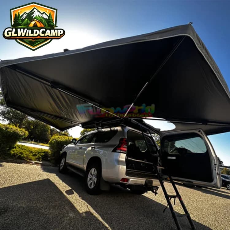 Outdoor Camping 270 Awning Free Standing Retractable Adjustable Camper Car Awning Sunshade Tent Sunshade 180 270 Degree Awning