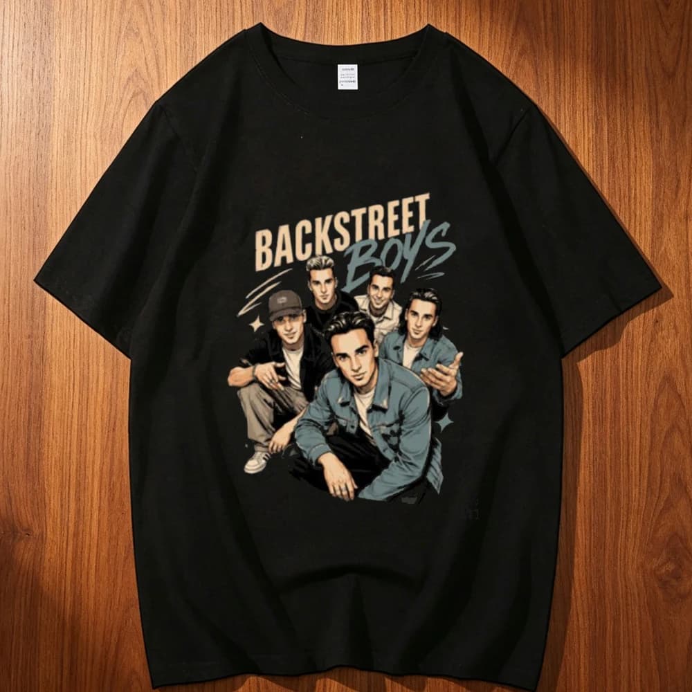 Backstreet Boys cotton t shirt teen Breathable anime Pastel Punk top tees Vintage 80s 2000s Gothic Pop Culture Punk