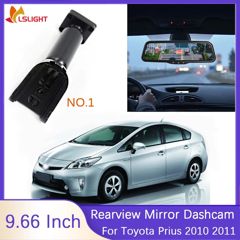 Dashcam 9.66 inch rearview mirror monitor for Toyota Prius 2010 2011 HD 1080P AHD CVBS signal support with original bracket