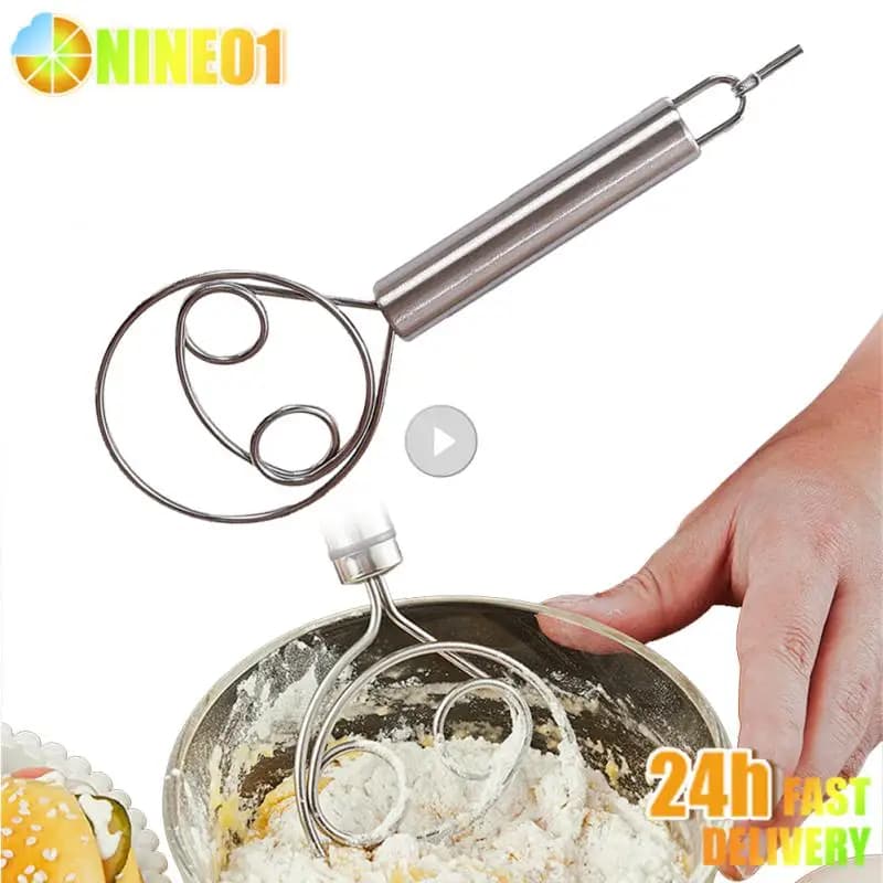 Manuale in acciaio inox olandese con manico strumento da cucina professionale per pasta madre per la cottura del pane pasticceria danese impastatrice frusta