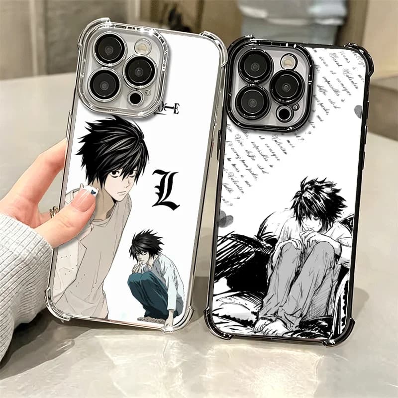 N-Notes D-Deaths L Lawliet Soft Phone Case For iPhone 15 16 17 Air 14 Pro Max 16E Plus 13 12 Mini Plating Anti-Fall Fundas