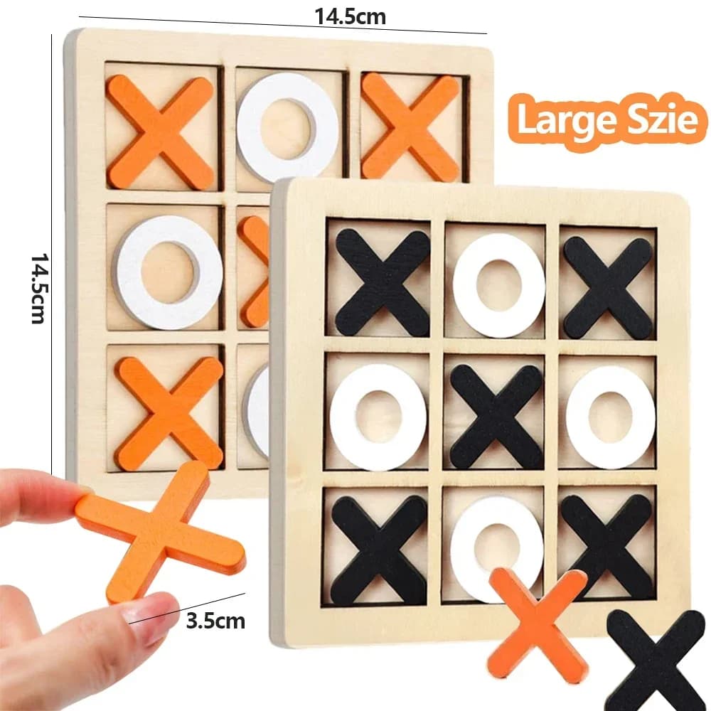 Legno XO Tic Tac Toe Gioco Mini Scacchiera Interazione Puzzle Formazione Montessori Giocattoli Educativi Regalo per Bambini Ragazzo Ragazza