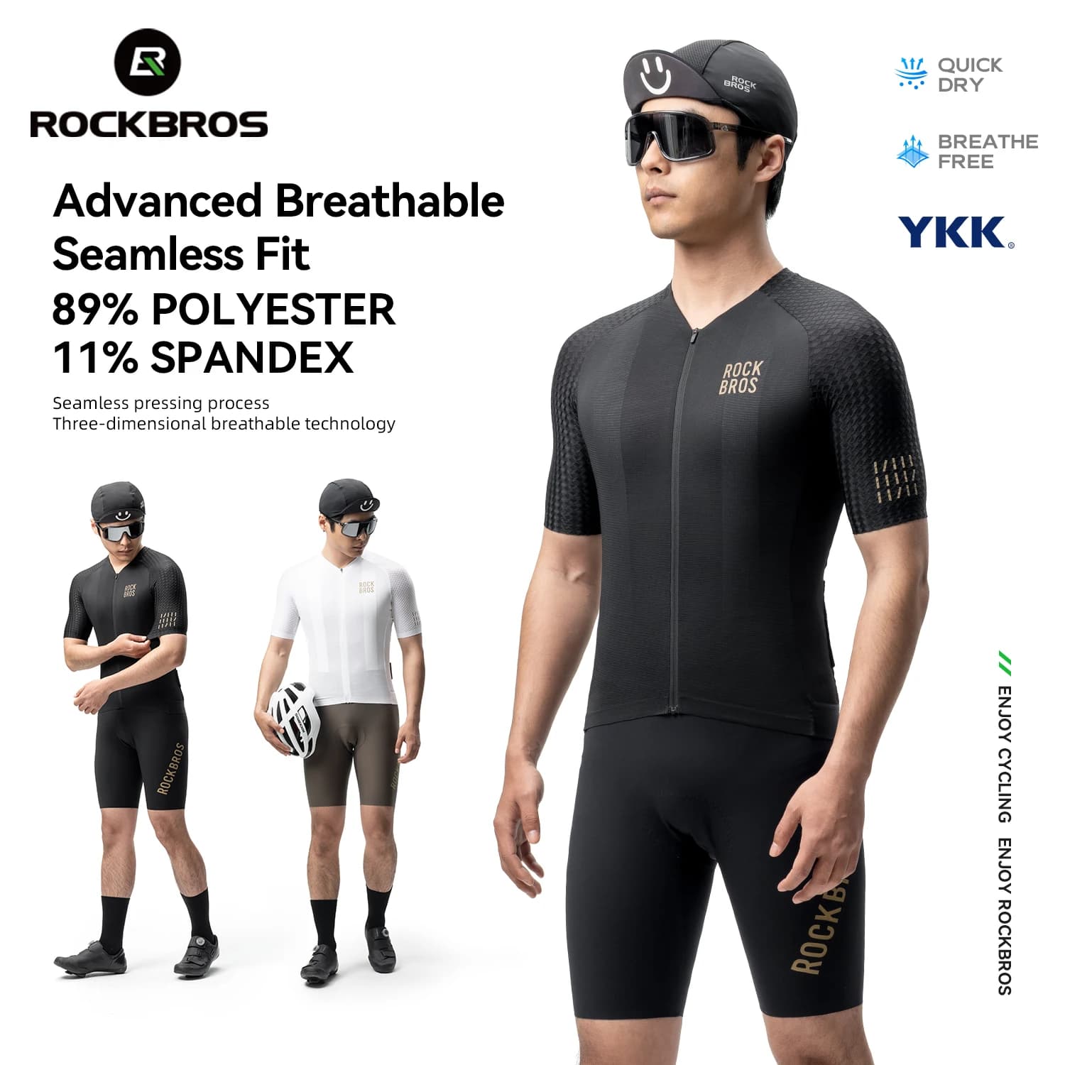 Maglia da ciclismo ROCKBROS Camicia antivento a maniche corte Camicia sportiva da bici Camicia estiva riflettente traspirante con cerniera YKK