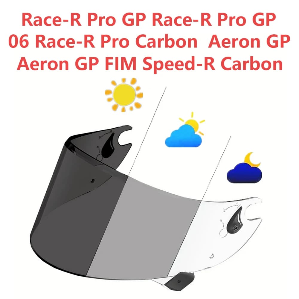 Visiera fotocromica per SHARK Race-R Pro Carbon Race-R Pro GP Speed-R Carbon Casco moto Scudo Parti di ricambio Anti UV