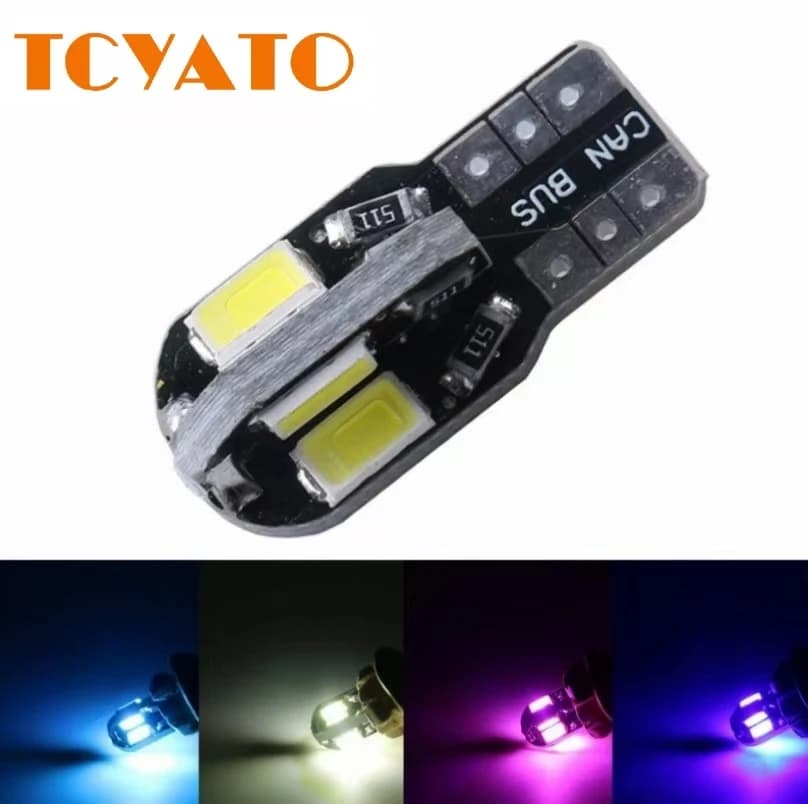 10PCS W5W T10 Lampadine a LED Canbus 8SMD 12V LED Car Interior Mappa Cupola Luci Luce di parcheggio Lampada di segnalazione automatica