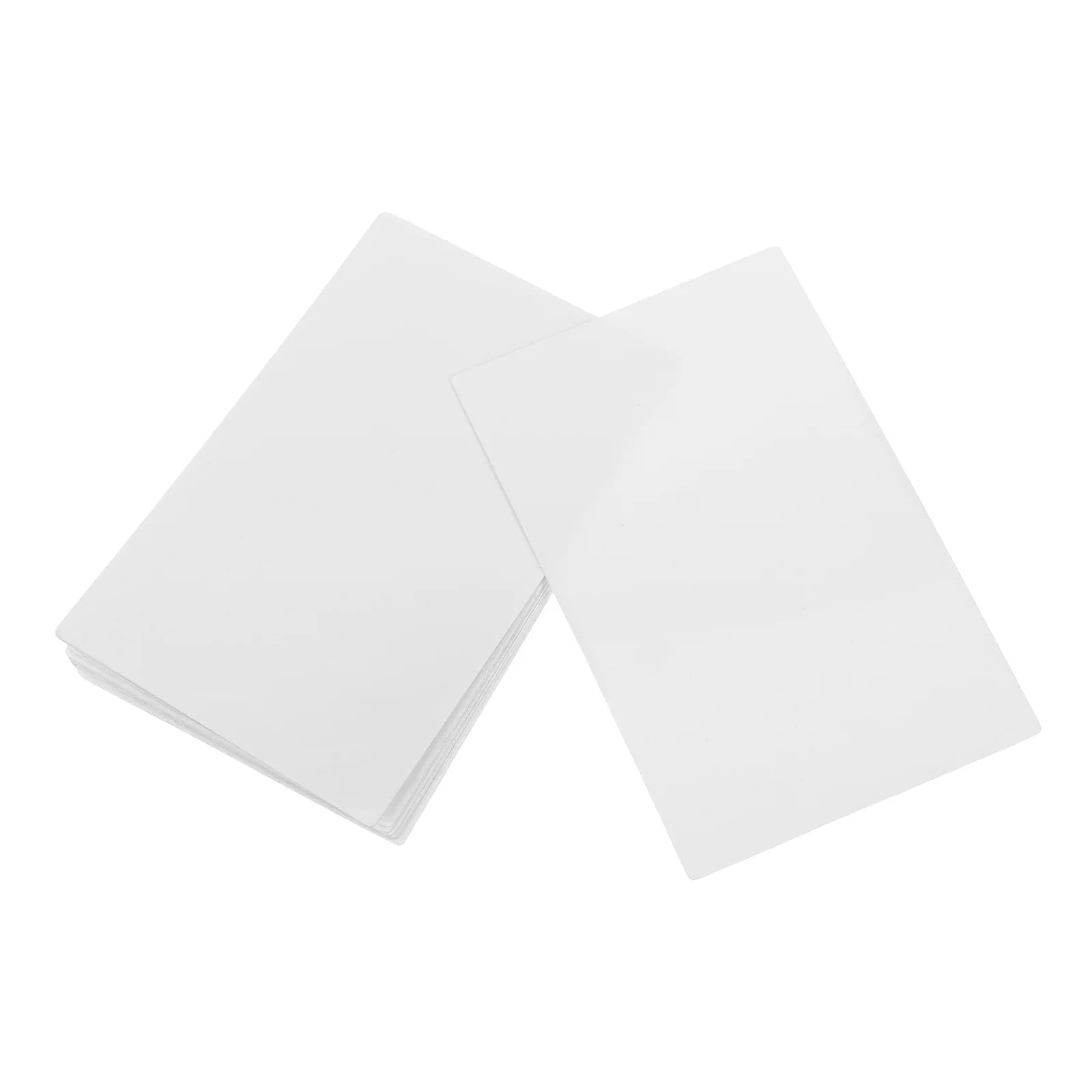 10 biglietti da visita grezzi per trasferimento di calore, biglietti da visita in plastica per sublimazione su doppio lato, carte stampabili vuote flessibili resistenti allo sbiadimento