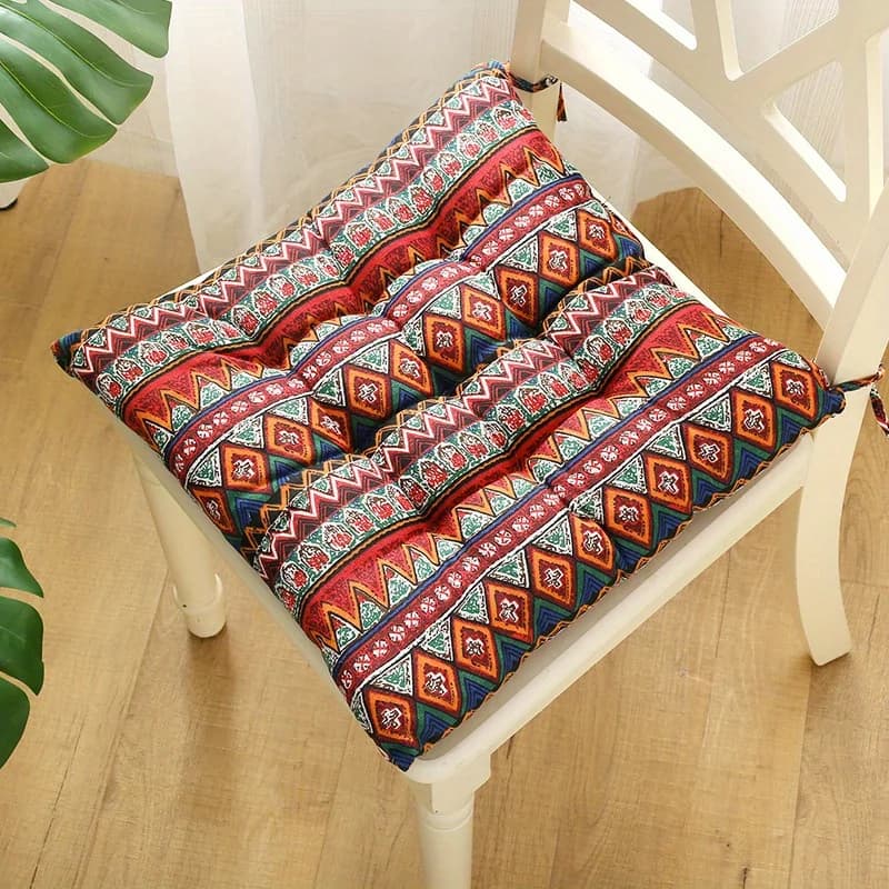 Square/round seat cushion suitable for yoga, dining room and office chairs, ethnic style fabrics Tatami benches, home decorations