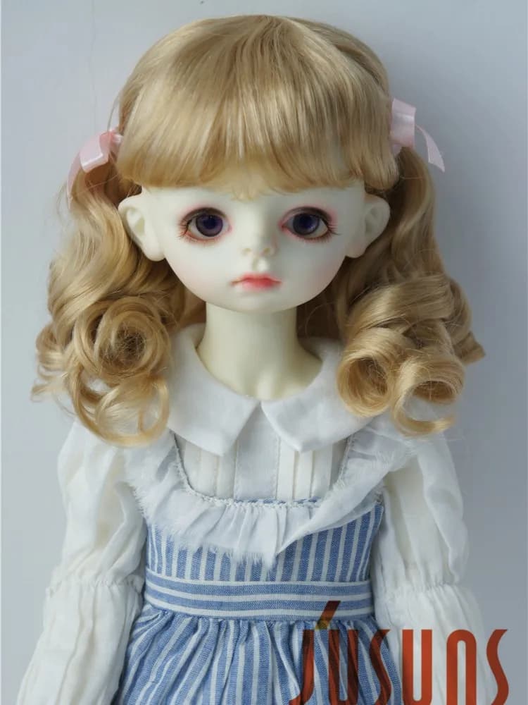 JD405 1/6 /14 1/3 YOSD MSD SD DO Double Long Sauvage Twin Ponys BJD Wigs 6-7inch 7-8inch 8-9inch Synthetic Mohair BJD Hair