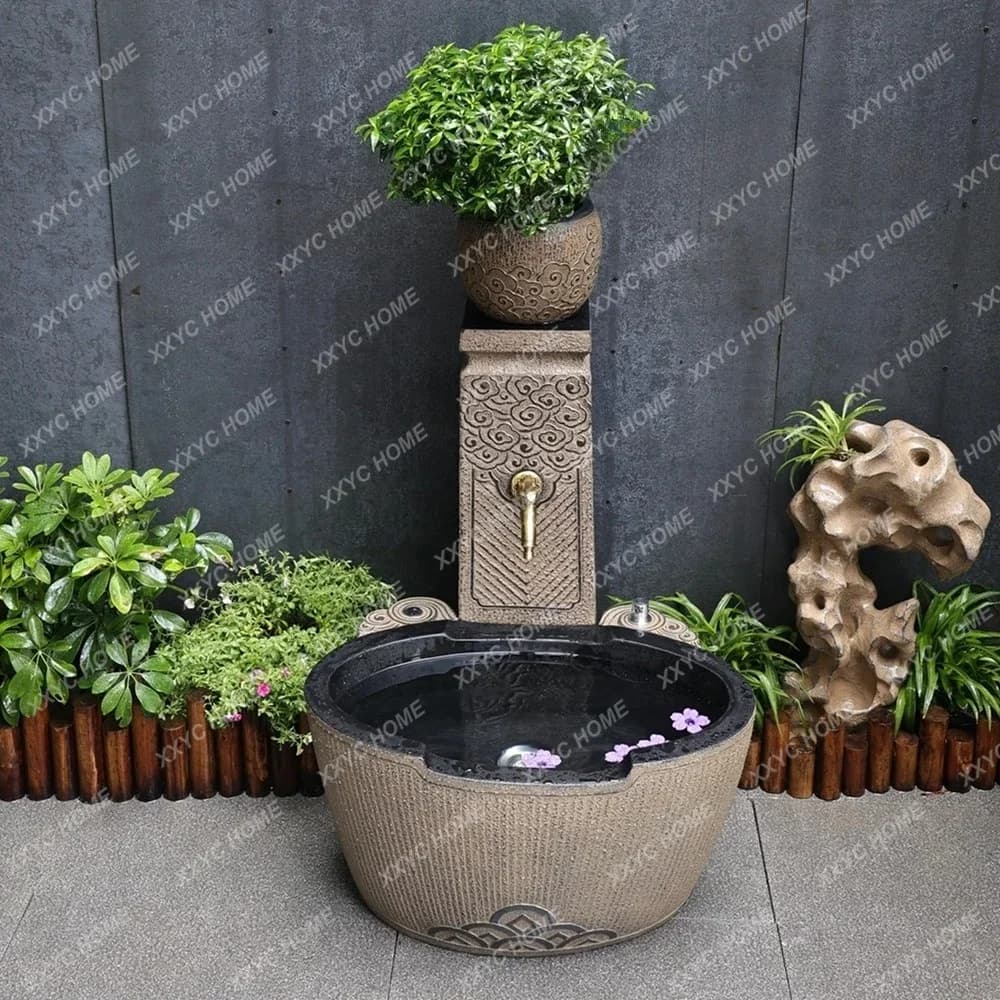A Courtyard Outdoor Wash Basin Pool Villa Garden Chinese Mop Pool Antique Mop Sink
