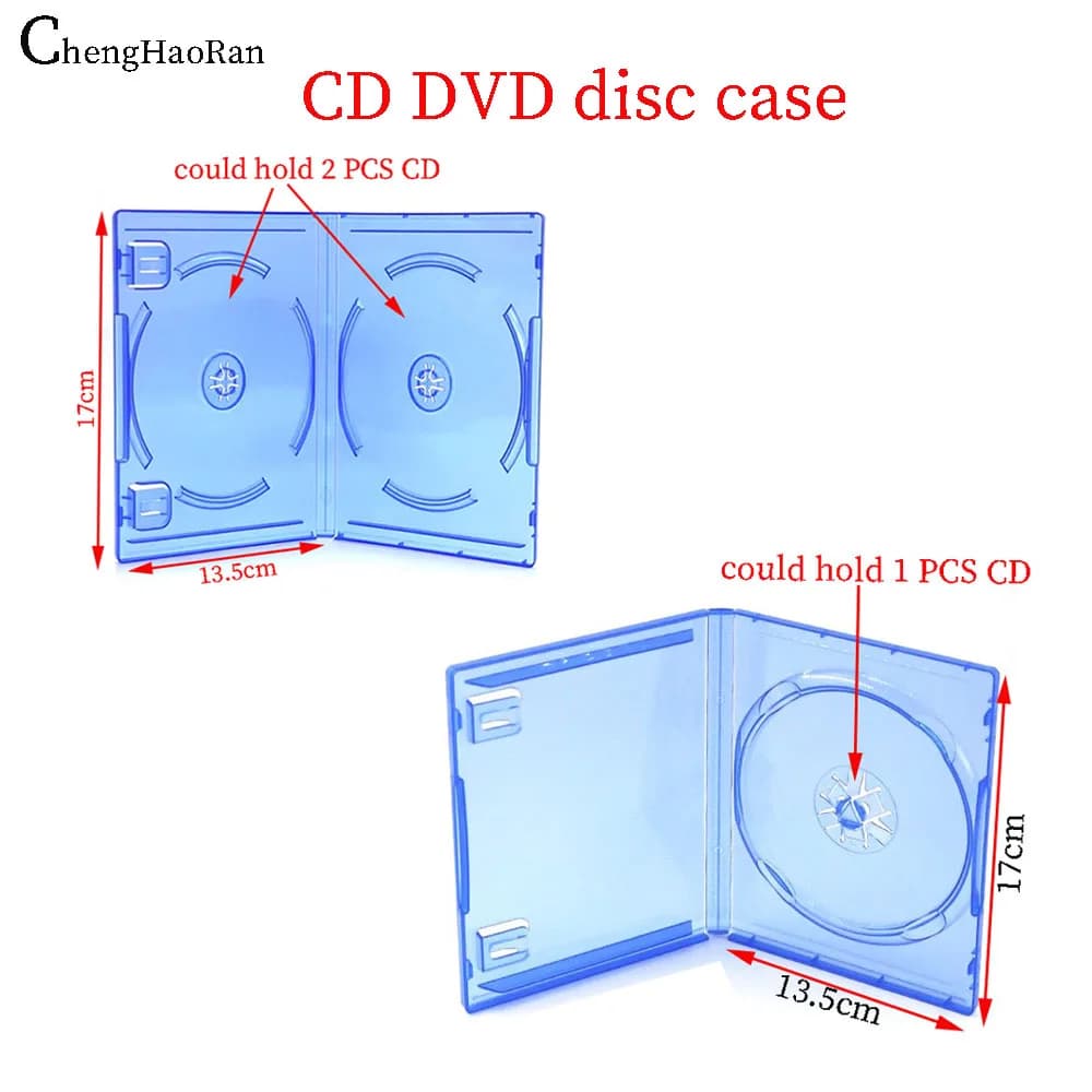 ChengHaoRan 1/5/10PC Blu Trasparente Plastica Singolo Disco Doppio Disco CD DVD Disco Dedicato Scatola di Immagazzinaggio Disco Borsette
