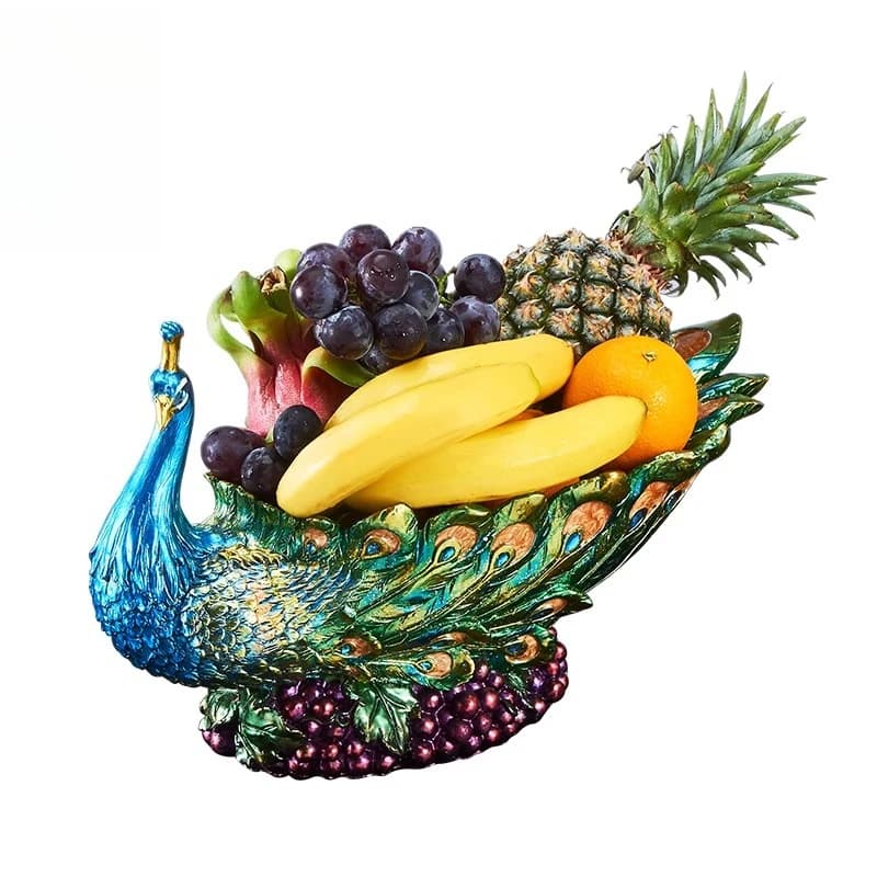 Piatto di frutta grande pavone piatto di frutta secca decorazione del desktop ornamento per la casa