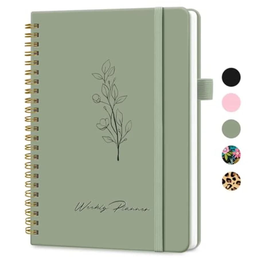 Undated Weekly Planner, Weekly To Do List Notebook with Goal and Habit Tracker Organizer, A5 Weekly Planner Notebook with Spira