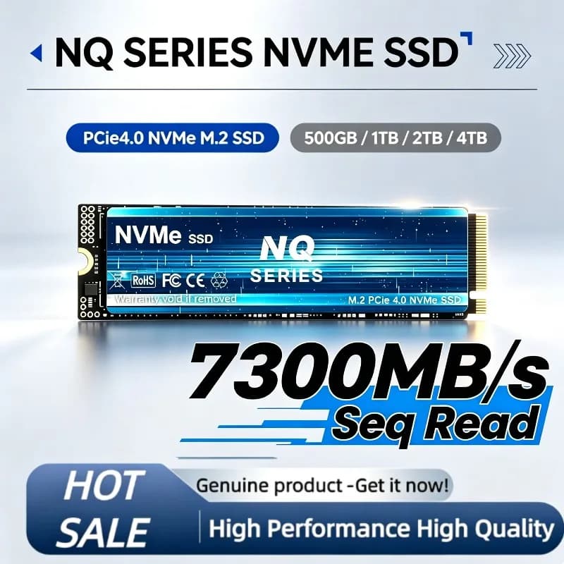 NQ SSD 2TB/4TB M.2 2280 PCIe 4.0 NVMe SSD, 7,300MB/s Seq Read Performance, Internal Drive for Desktops, Laptops and PS5.