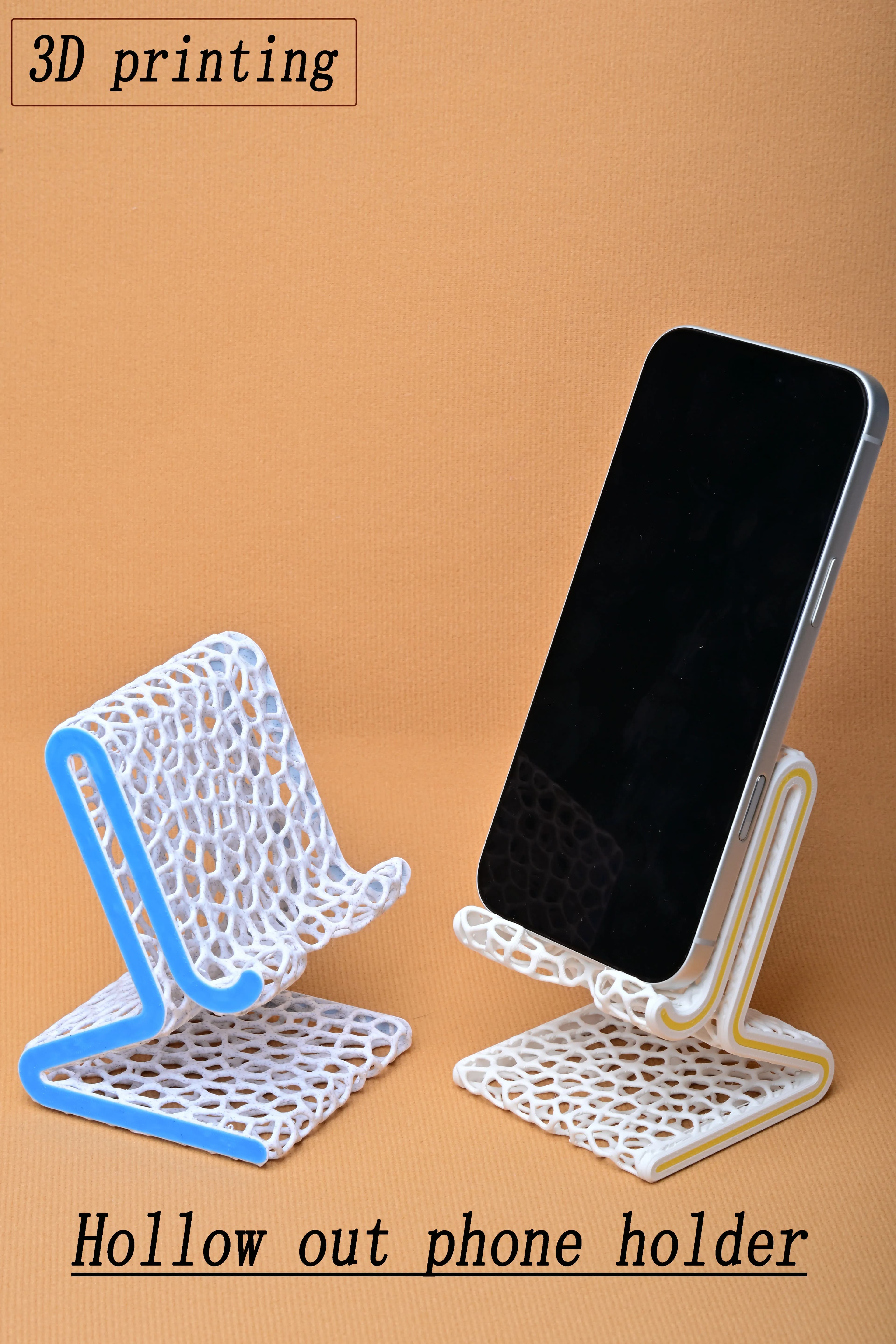 Supporto per telefono stampato in 3D - Organizzatore da scrivania leggero - Stile geometrico moderno e semplice