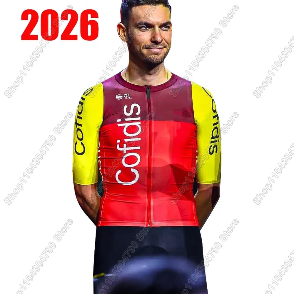 Cofidis 2026 Maglia da ciclismo della squadra Set Estate Francia Abbigliamento da bicicletta Camicie da bici da strada Tuta da bicicletta Pantaloncini con bretelle MTB Ropa Maillot