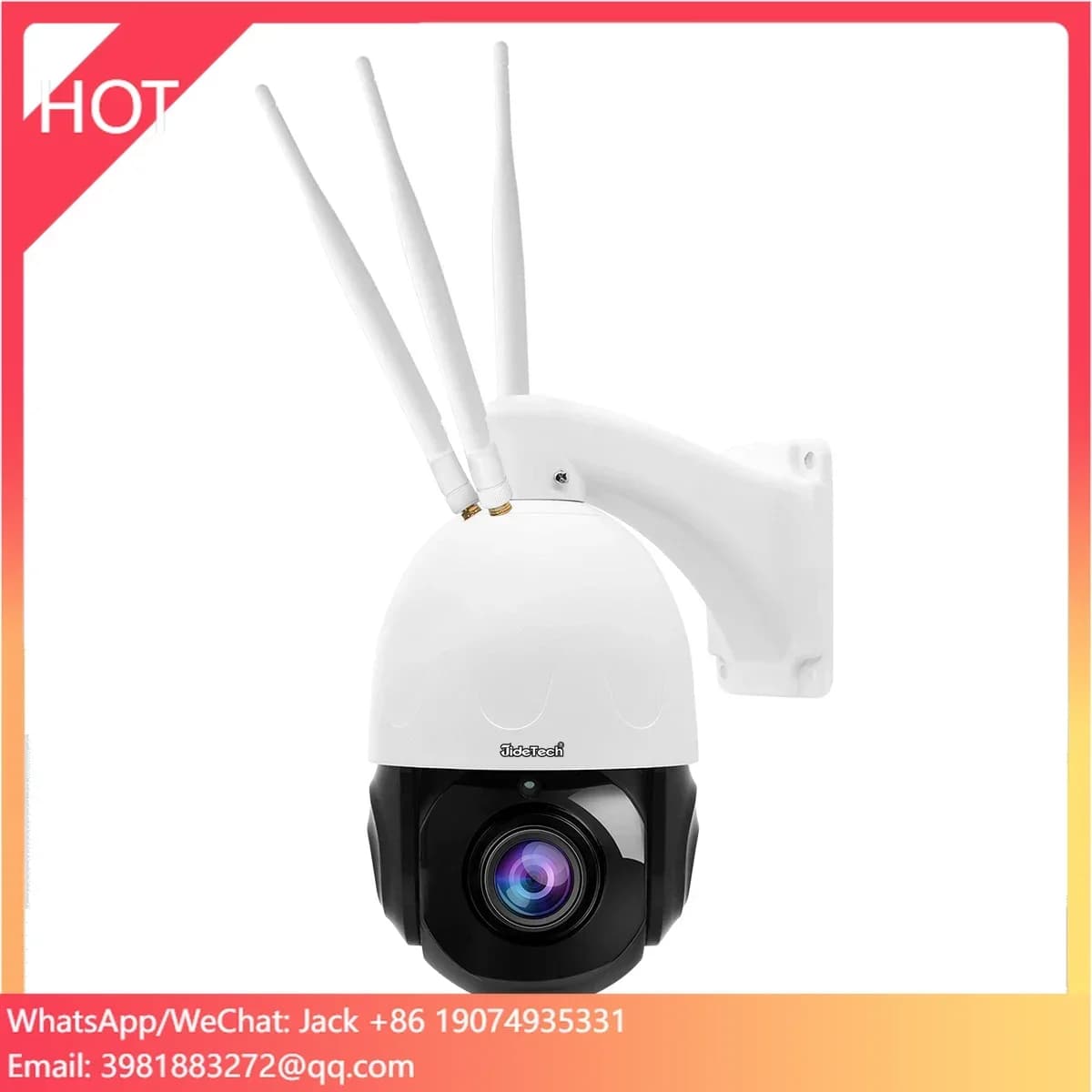 Telecamera di rete Wifi JideTech 5MP 20X con tre antenne Telecamera PTZ con zoom ottico Telecamera di sicurezza domestica