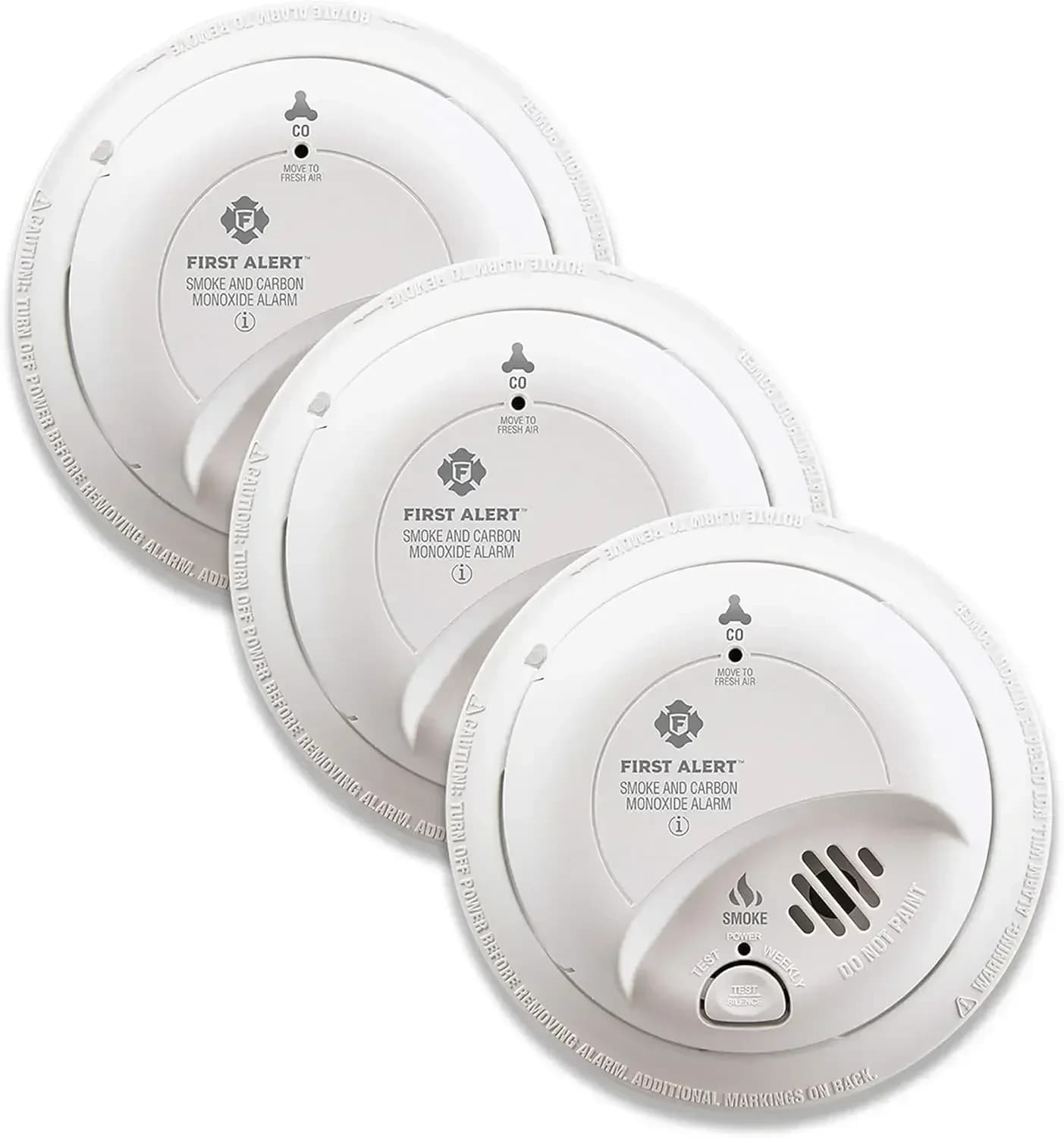 Rilevatore di fumo e monossido di carbonio (CO) cablato BRK SC9120B-3 con batteria di riserva, bianco, confezione da 3, molto venduto