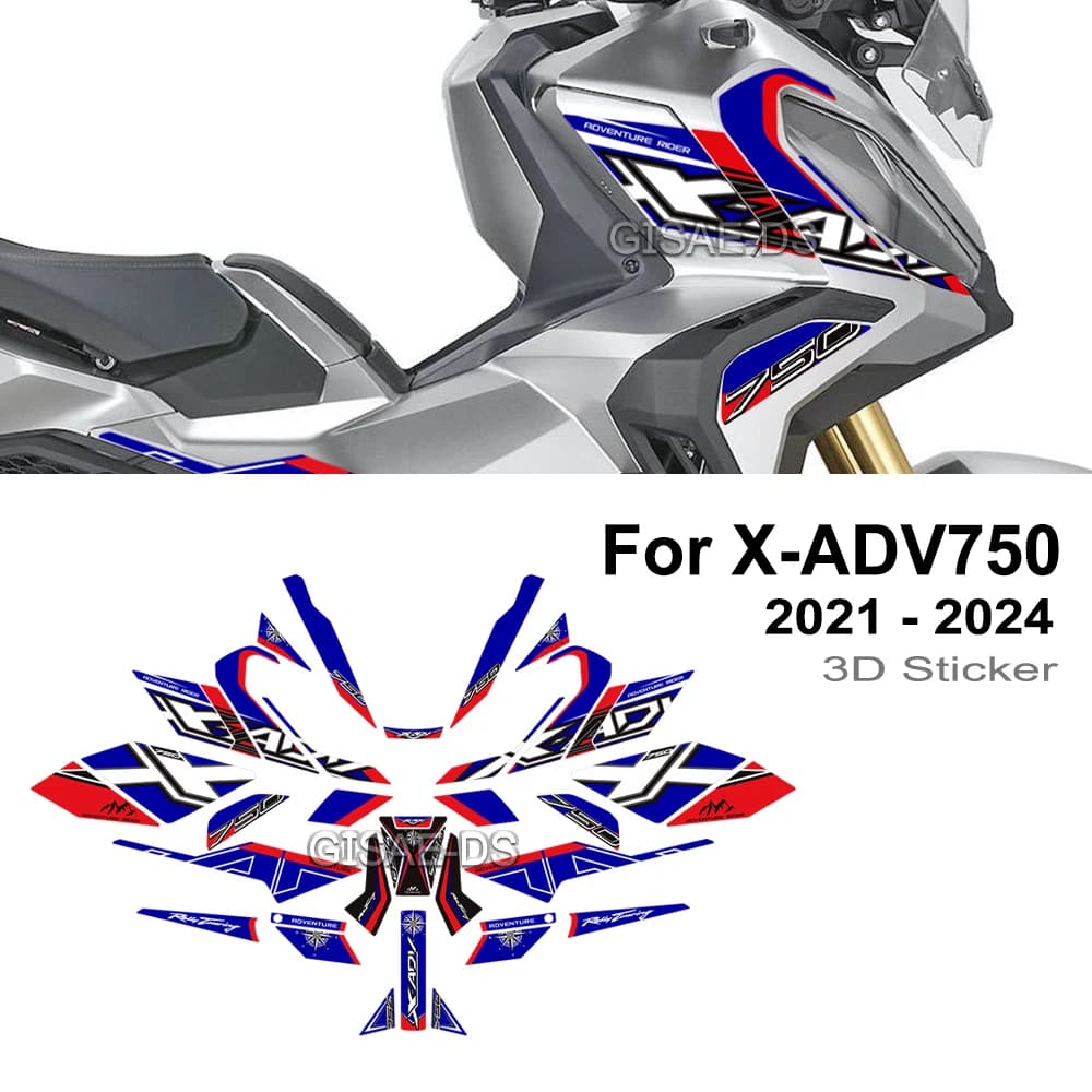Per Honda XADV750 X-ADV 750 X ADV750 Moto Olio Combustibile Rilievo del Carro Armato Protezione Laterale Ginocchio Kit Adesivi Decalcomanie 2021 - 2023 2024