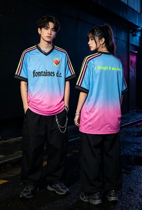 Fontaines D.C. Band V Neck Jersey Fashion Breathable Quick Dry Soccer Shirt Unisex High Street Short Sleeve Tee Family Matching