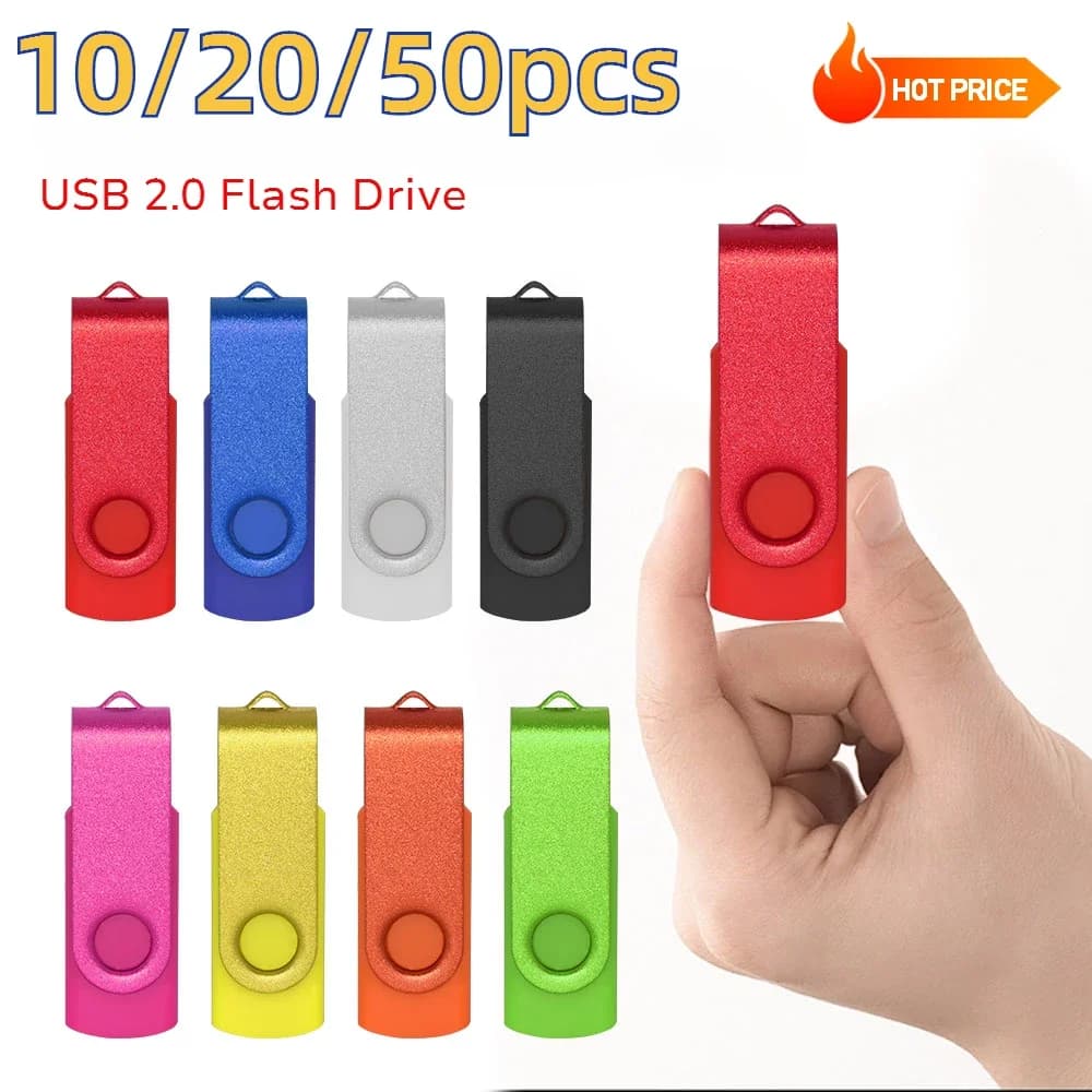 10/20/50 pz/lotto prezzo all'ingrosso metallo Usb 2.0 Flash Drive 4GB 8GB 16GB Usb Pendrive 32GB 64GB Usb Memory Stick Logo personalizzato regali